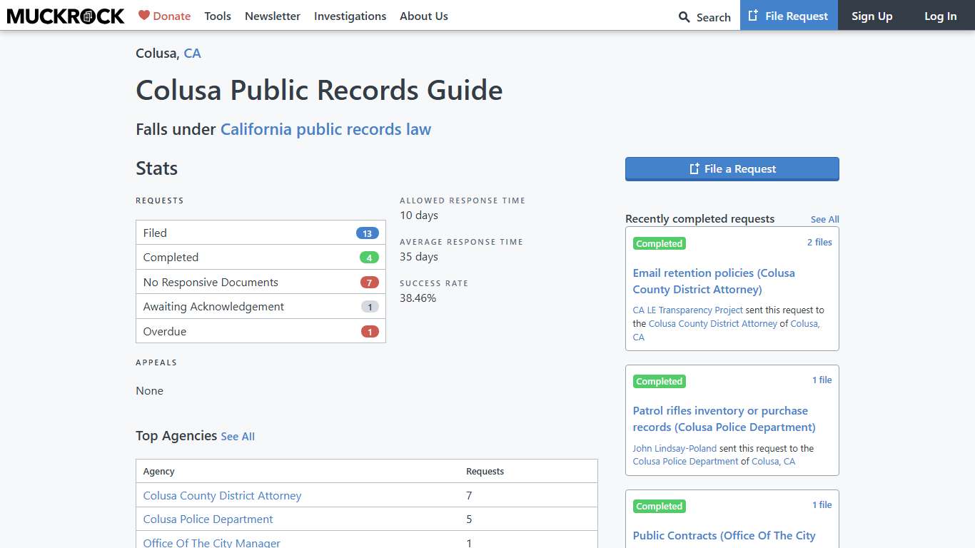 Colusa Public Records Guide • MuckRock