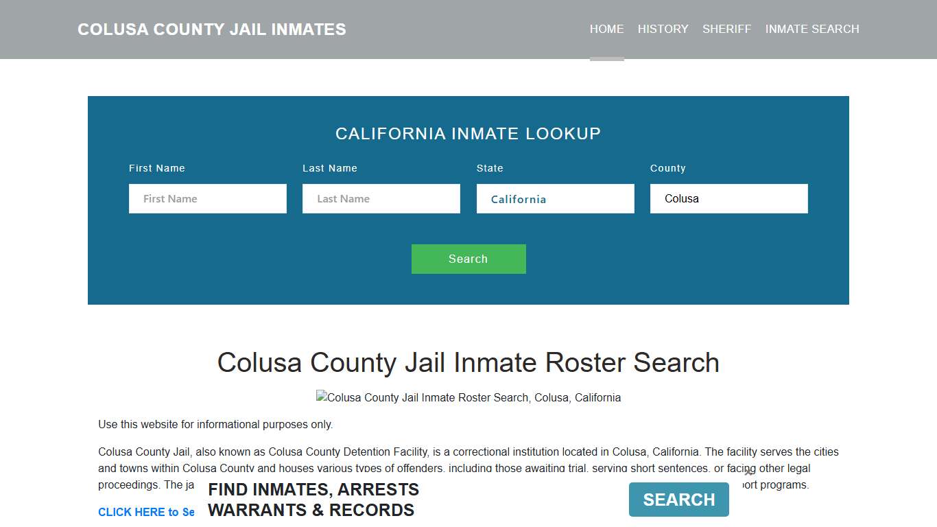 Colusa County Jail Inmate Roster Lookup, Colusa, CA